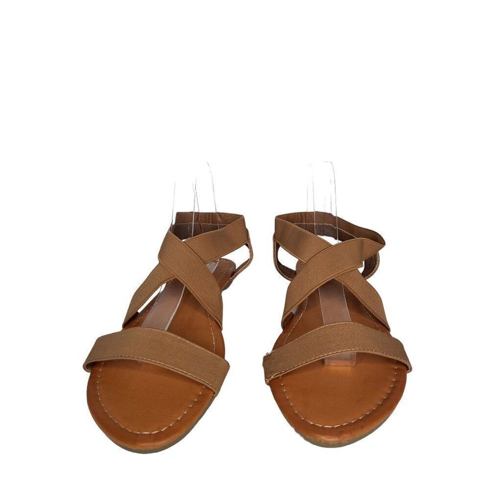 Sandalup Slingback Sandals Women Sz 10‎ Brown Adjustable Strap Flat Boho Summer - Picture 3 of 8
